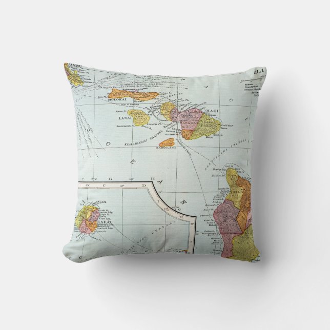 Map: Hawaii, 1905 Cushion (Front)