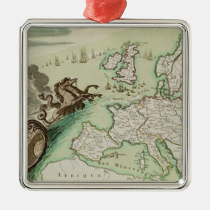 Map illustrating the Naval Attack on England Metal Tree Decoration