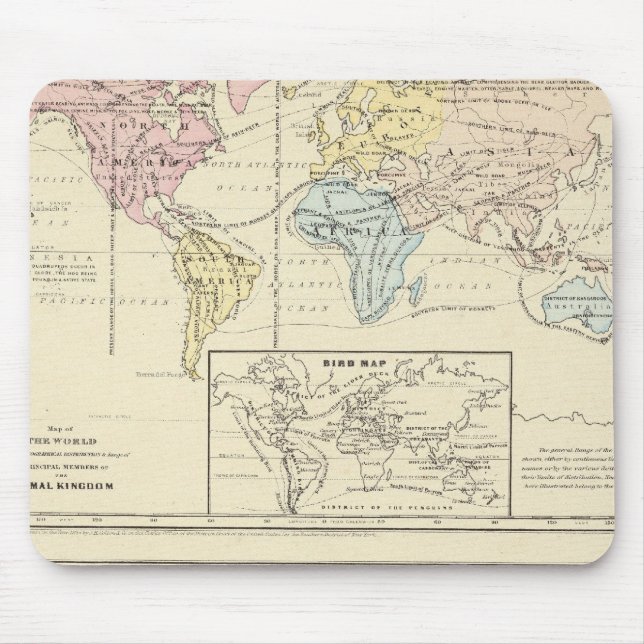 Map in colour of The World Mouse Mat (Front)