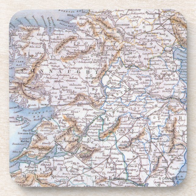Map: Ireland, 1851 Coaster (Front)