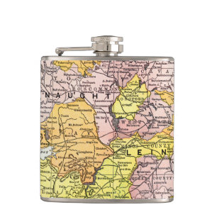 MAP: IRELAND, c1890 Hip Flask