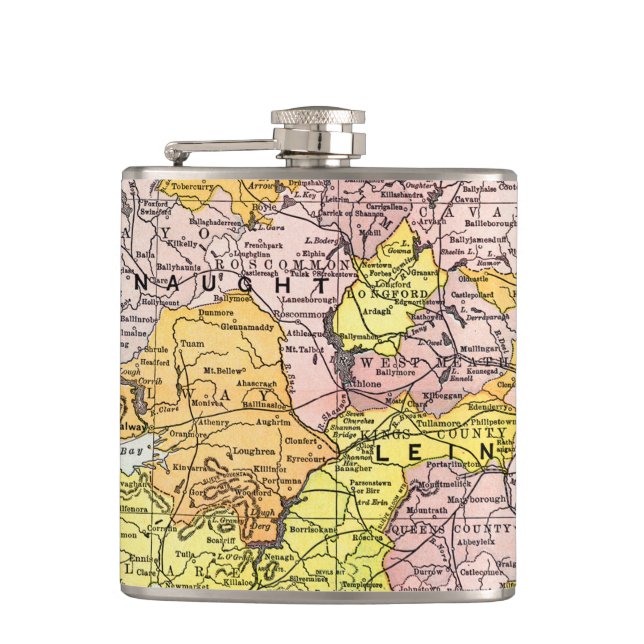 MAP: IRELAND, c1890 Hip Flask (Front)