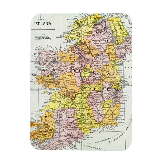 MAP: IRELAND, c1890 Magnet (Vertical)