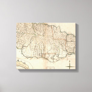 MAP: JAMAICA, 1755 2 CANVAS PRINT