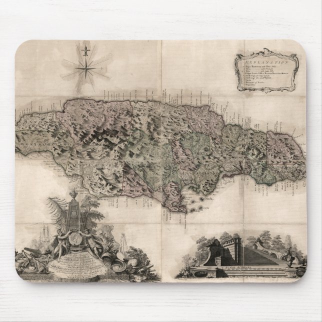 MAP: JAMAICA, 1763 MOUSE MAT (Front)