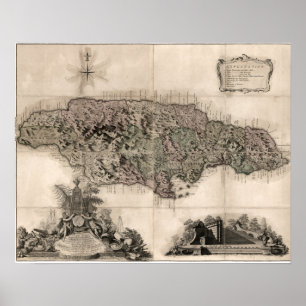 MAP: JAMAICA, 1763 POSTER