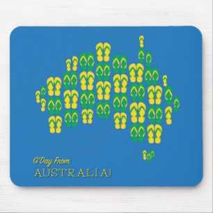 Map made of Aussie thongs Mouse Mat