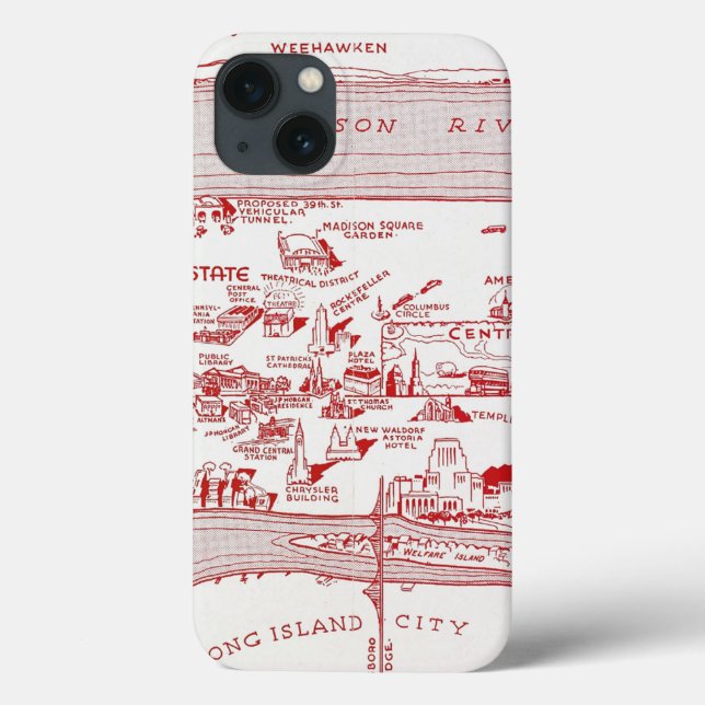 MAP: MANHATTAN, c1935 Case-Mate iPhone Case (Back)