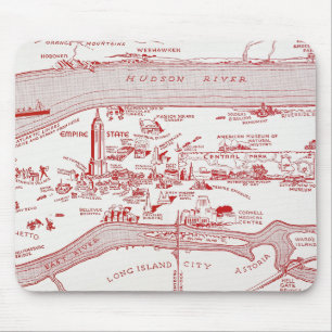 MAP: MANHATTAN, c1935 Mouse Mat