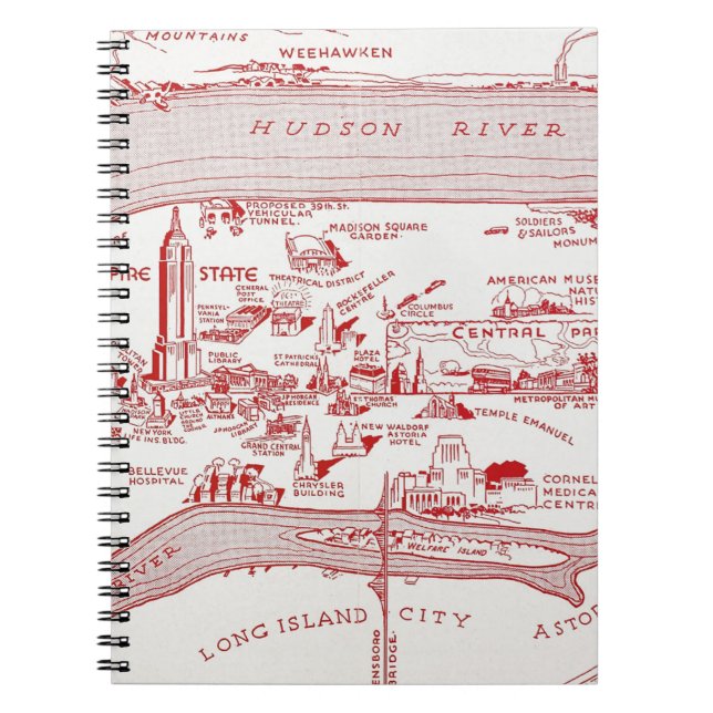 MAP: MANHATTAN, c1935 Notebook (Front)