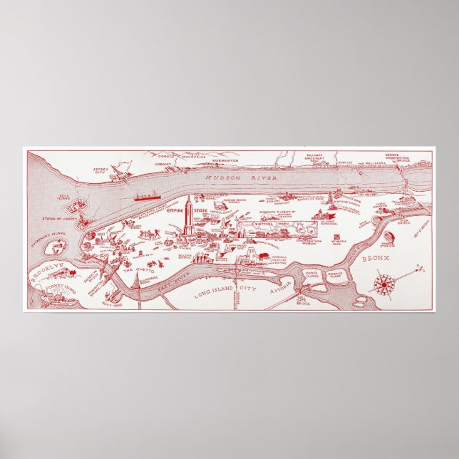 MAP: MANHATTAN, c1935 Poster (Front)