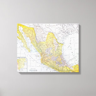 MAP: MEXICO CANVAS PRINT