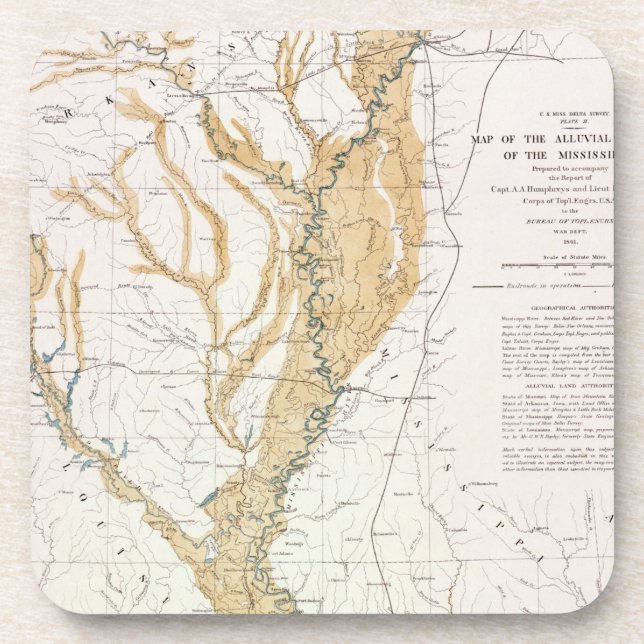 MAP: MISSISSIPPI RIVER, 1861 COASTER (Front)