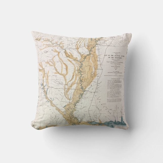 MAP: MISSISSIPPI RIVER, 1861 CUSHION (Front)