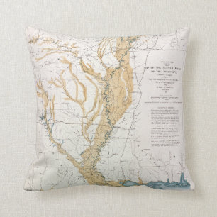 MAP: MISSISSIPPI RIVER, 1861 CUSHION