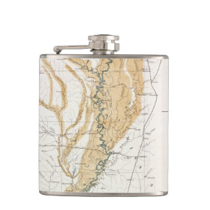 MAP: MISSISSIPPI RIVER, 1861 HIP FLASK