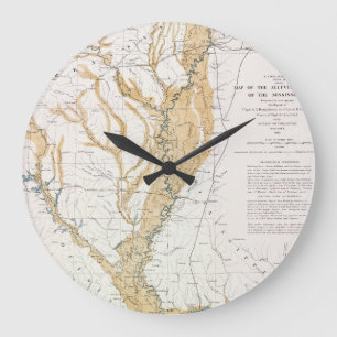 MAP: MISSISSIPPI RIVER, 1861 LARGE CLOCK