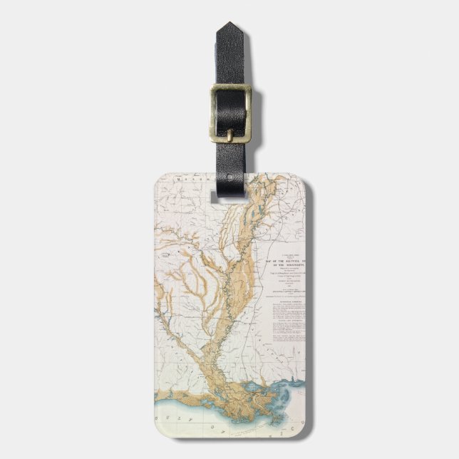 MAP: MISSISSIPPI RIVER, 1861 LUGGAGE TAG (Front Vertical)