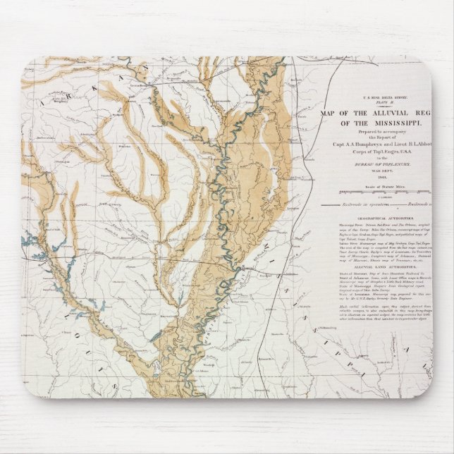 MAP: MISSISSIPPI RIVER, 1861 MOUSE MAT (Front)