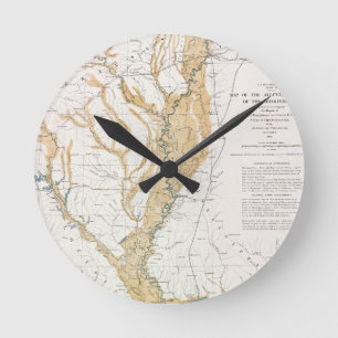 MAP: MISSISSIPPI RIVER, 1861 ROUND CLOCK