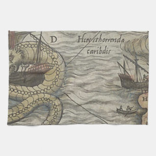 Map Monster/Sea Serpent Tea Towel