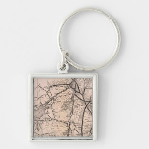 Map Montreal and Boston Air Line Key Ring