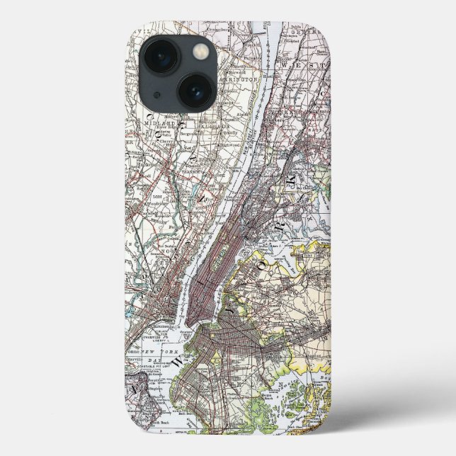 Map: New York Area, 1906 Case-Mate iPhone Case (Back)
