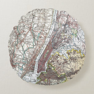 Map: New York Area, 1906 Round Cushion