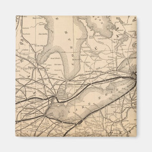 Map New York Central and Hudson River Railroad Magnet