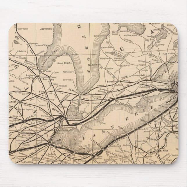Map New York Central and Hudson River Railroad Mouse Mat (Front)