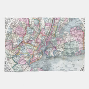 Map  New York City Tea Towel
