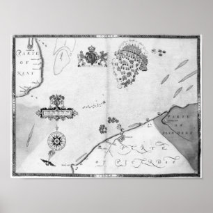 Map No.10 showing the route of the Armada fleet Poster