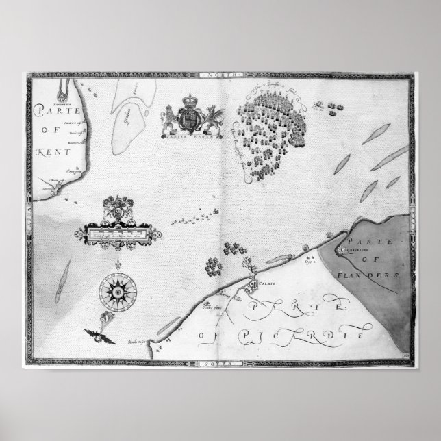 Map No.10 showing the route of the Armada fleet Poster (Front)