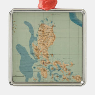 Map No 4 orographic Metal Tree Decoration
