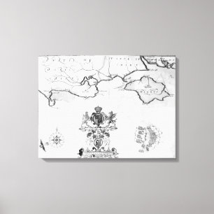 Map No.7 showing the route of the Armada fleet Canvas Print