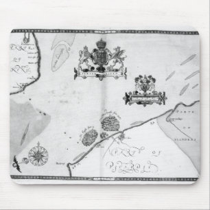 Map No.9 showing the route of the Armada fleet Mouse Mat