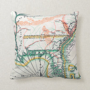 Map: North America, 1742 Cushion