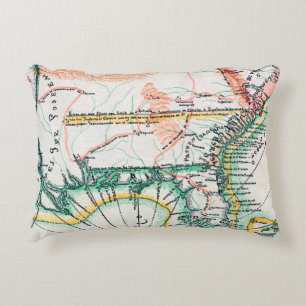Map: North America, 1742 Decorative Cushion