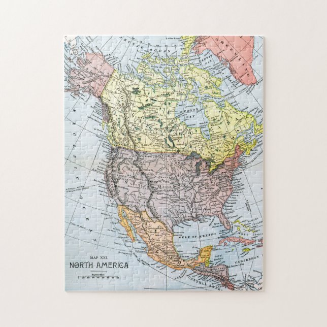 MAP: NORTH AMERICA, 1890 JIGSAW PUZZLE (Vertical)