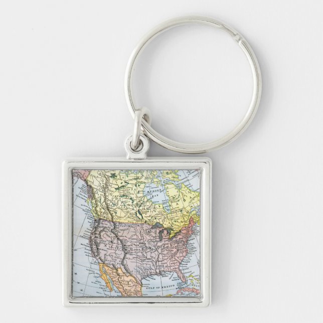 MAP: NORTH AMERICA, 1890 KEY RING (Front)