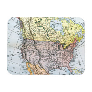 MAP: NORTH AMERICA, 1890 MAGNET