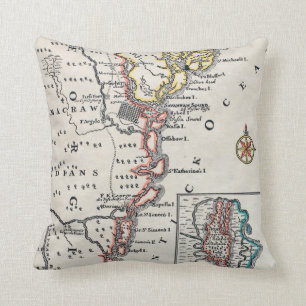 Map: North America, C1700 Cushion