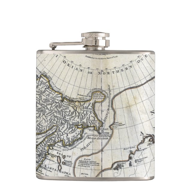 MAP: NORTH PACIFIC HIP FLASK (Front)