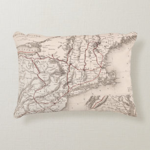 Map: Northeast USA Decorative Cushion