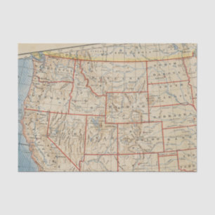 Map Northwestern United States 1888 Tissue Paper