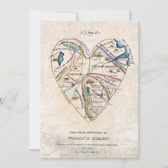 Map of a Womans Heart Holiday Card (Front)