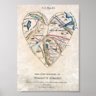 Map of a Womans Heart Poster