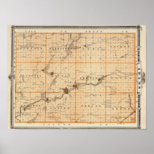 Map of Adams County, State of Iowa Poster