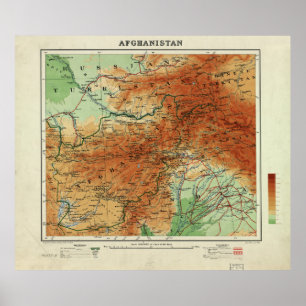 Map of Afghanistan (1912) Poster