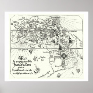 Map of Africa 1500 Poster